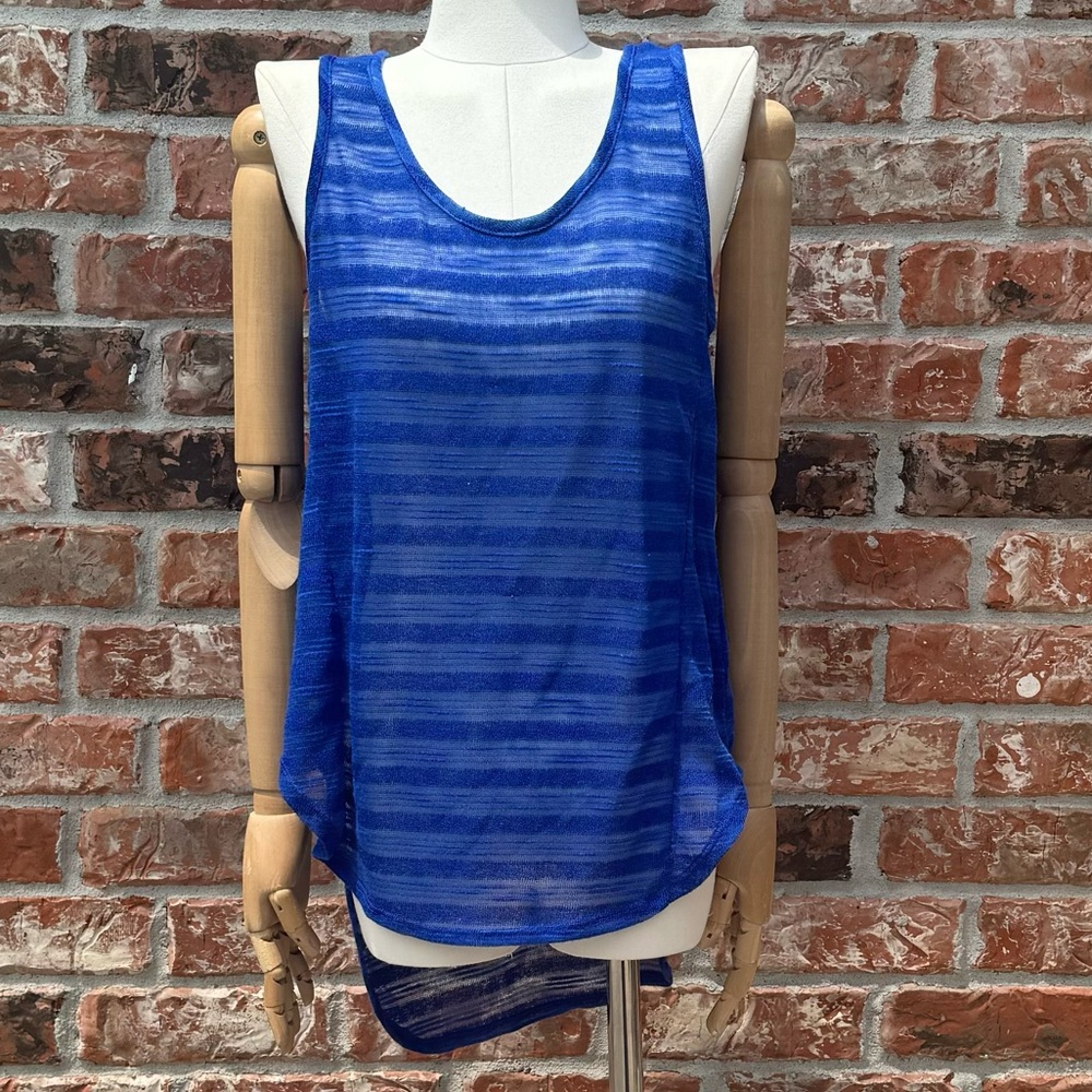 Mossimo sheer blue striped tank top / S / Excellent condition - Picture 1 of 12
